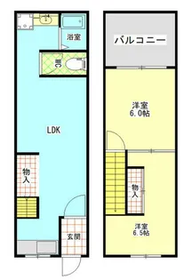 大阪府大阪市平野区流町3丁目【テラスハウス】の間取り