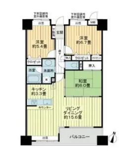 福岡県福岡市城南区鳥飼4丁目【マンション】の間取り