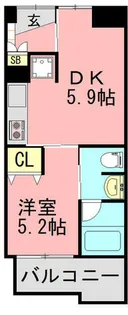 福岡県古賀市花見南2丁目【マンション】の間取り