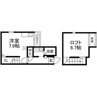 POLARIS STAR周船寺【103号室】の間取り