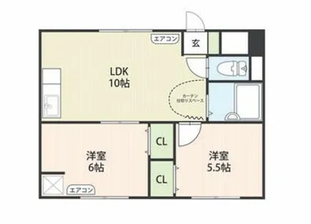 リベルナ三郷【2階】の間取り