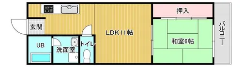 大阪府大阪市城東区中央3丁目【マンション】の間取り