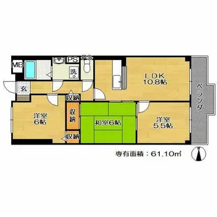 ラポート小林【506号室】の間取り