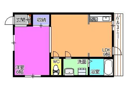 旭ハイツ【1階】の間取り