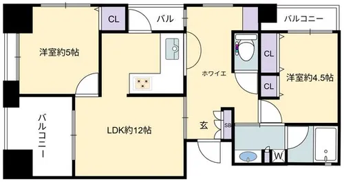 兵庫県神戸市中央区布引町2丁目【マンション】の間取り