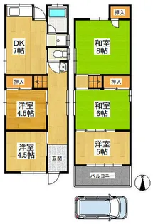 京都府八幡市八幡軸【一戸建】の間取り