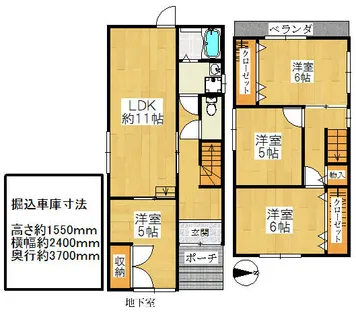 京都府八幡市八幡小松【一戸建】の間取り