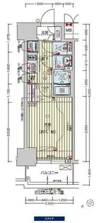 プレサンスOSAKA DOMECITY クロスティ【5階】の間取り