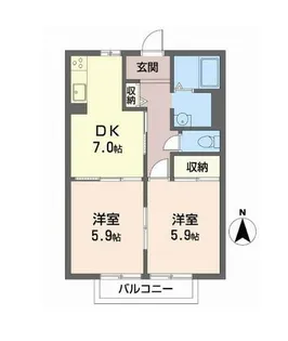ビューハイツウェル【2階】の間取り