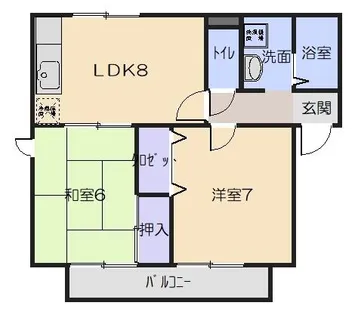 兵庫県宝塚市鹿塩1丁目【アパート】の間取り