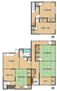 福岡県福岡市東区西戸崎1丁目【一戸建】の間取り