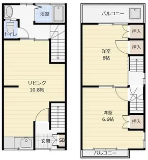 大阪府豊中市大黒町1丁目【一戸建】の間取り