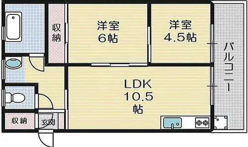 桜ヶ丘コーポ【103号室】の間取り