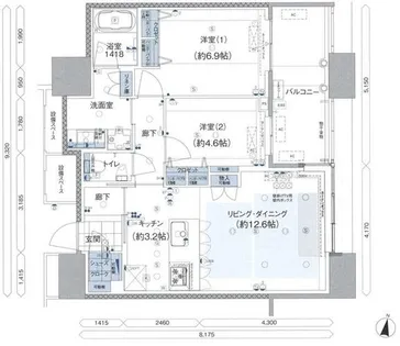 アイランドシティ オーシャン&フォレスト タワーレジデンス WEST棟【33階】の間取り