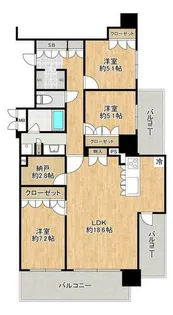 福岡県福岡市中央区赤坂1丁目【マンション】の間取り