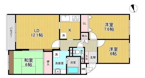 北海道札幌市南区石山一条2丁目【マンション】の間取り