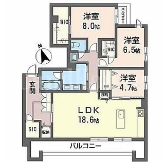 福岡県福岡市早良区城西2丁目【マンション】の間取り