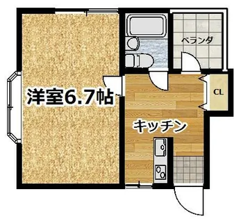 京都府京都市伏見区深草芳本町【アパート】の間取り