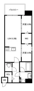 福岡県福岡市中央区六本松2丁目【マンション】の間取り