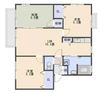 プラティーク・ヴィラB棟【2階】の間取り