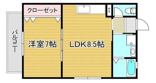 福岡県北九州市小倉南区湯川新町1丁目【アパート】の間取り