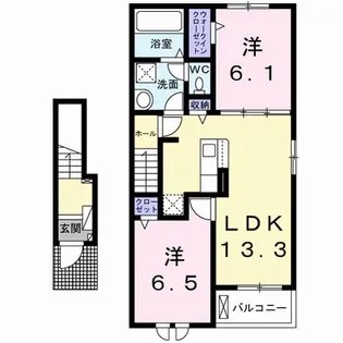 T.A.O 苅田 Ⅱ【2階】の間取り