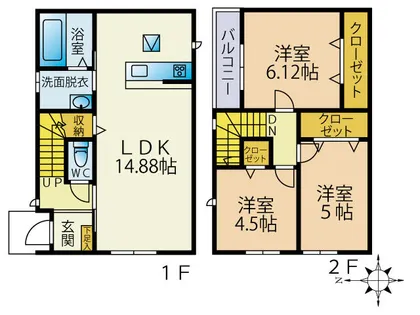 福岡県北九州市八幡西区東鳴水5丁目【一戸建】の間取り
