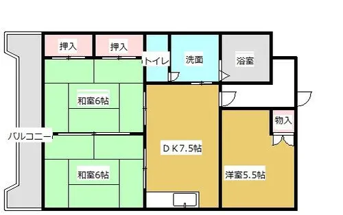 くさみ一木ビル【6階】の間取り