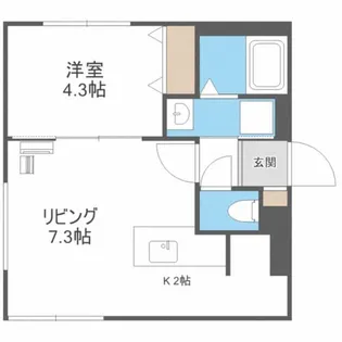パールドブルム花川【403号室】の間取り