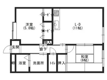 兵庫県加古川市加古川町中津【マンション】の間取り