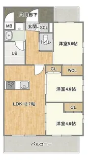 コンダクトレジデンスFUTAJIMA【7階】の間取り