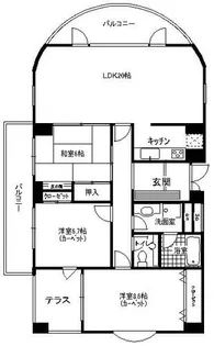 兵庫県芦屋市川西町【マンション】の間取り