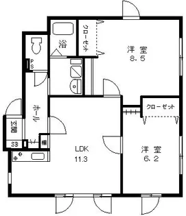 北海道札幌市西区発寒五条3丁目【マンション】の間取り