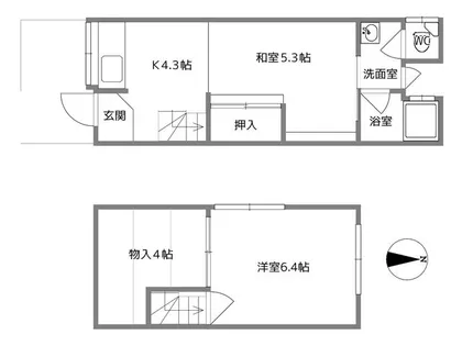 大阪府八尾市東本町5丁目【一戸建】の間取り