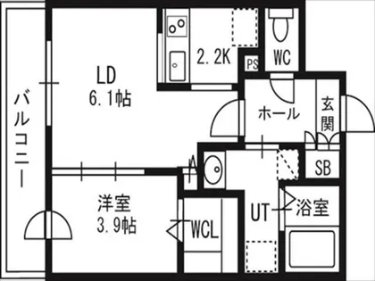 アルファスクエア北12西3【1階】の間取り