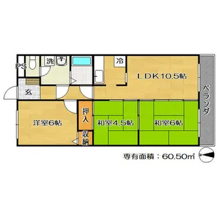 ラポート宇治川【201号室】の間取り