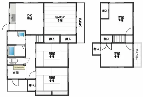 福岡県那珂川市片縄北7丁目【一戸建】の間取り