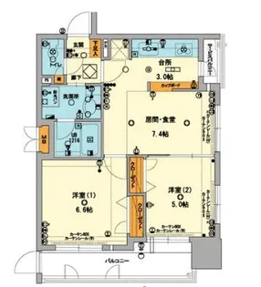 アクタス大手門パークシティ【11階】の間取り