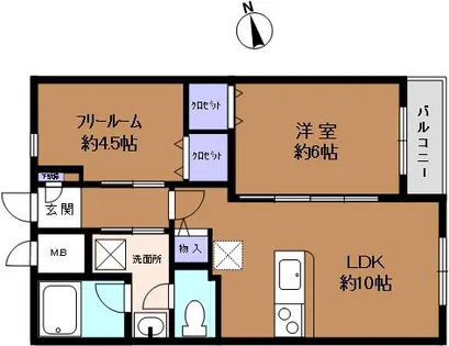 夙川第一コーポラス【3階】の間取り