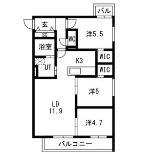 ALTUS南平岸【404号室】の間取り
