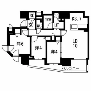 ブランズ新札幌【15階】の間取り