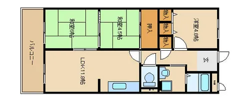サングリーン長原【103号室】の間取り