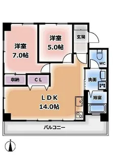 丸福ビル【501号室】の間取り