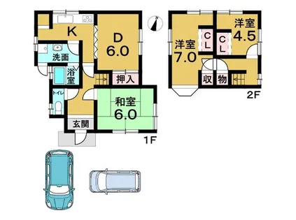 京都府亀岡市下矢田町東法楽寺【一戸建】の間取り
