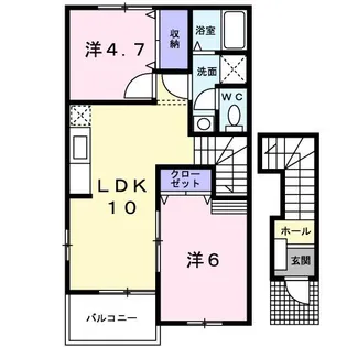 クレインフィールドⅡ【2階】の間取り