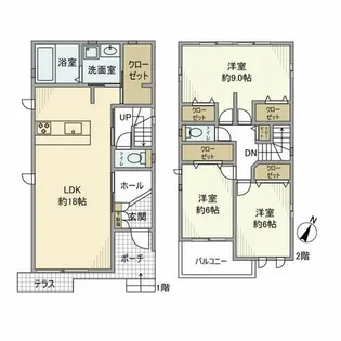 愛知県名古屋市天白区植田山4丁目【一戸建】の間取り