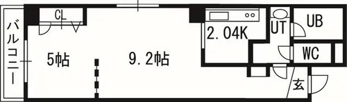 アンソレイエ ヴィ メゾン【9階】の間取り