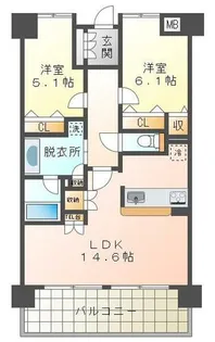 折尾ガーデンヒルズ【10階】の間取り