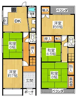 大阪府大阪市港区池島2丁目【一戸建】の間取り