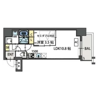 ラ・フォルム天満橋EAST【3階】の間取り